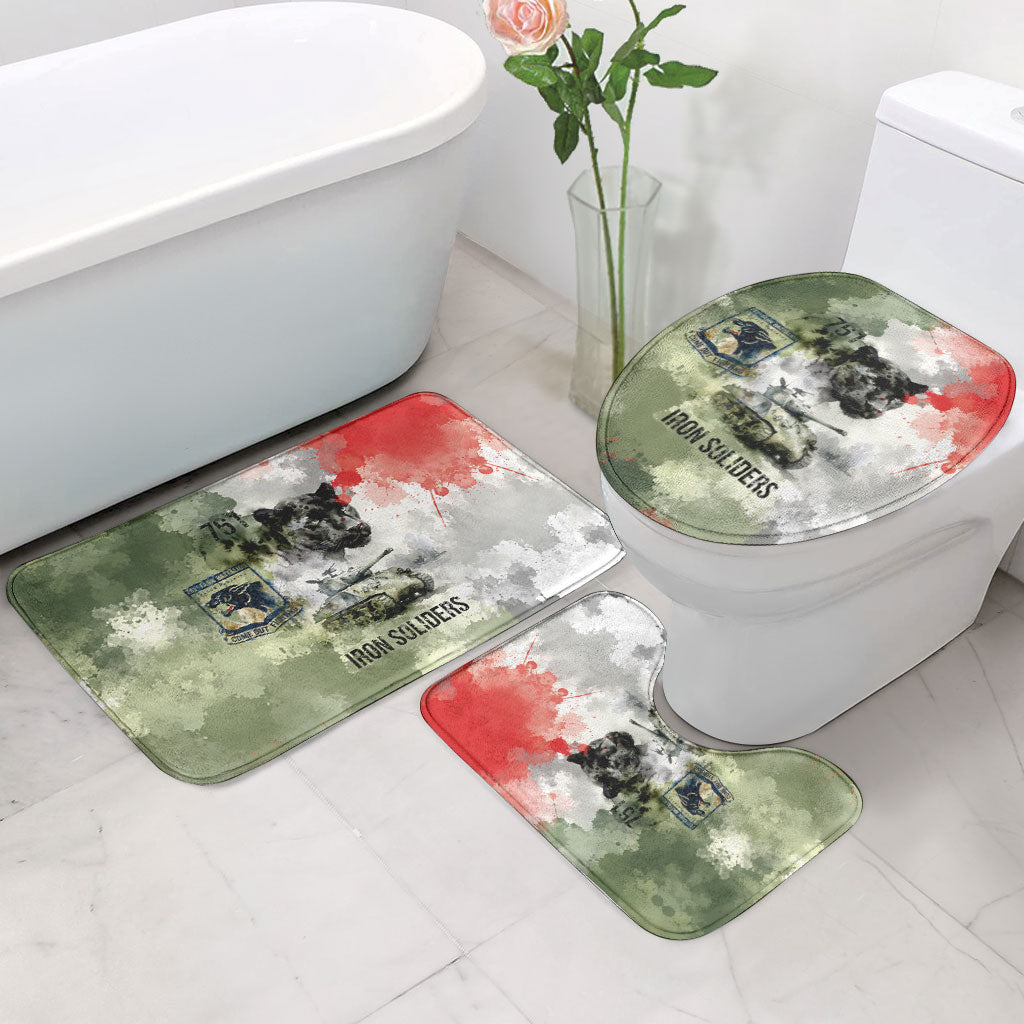 761st Tank Battalion Bathroom Set Black Panthers - Come Out Fighting - Military Watercolor