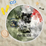 761st Tank Battalion Beach Blanket Black Panthers - Come Out Fighting - Military Watercolor