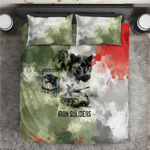 761st Tank Battalion Bedding Set Black Panthers - Come Out Fighting - Military Watercolor