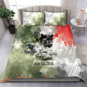 761st Tank Battalion Bedding Set Black Panthers - Come Out Fighting - Military Watercolor
