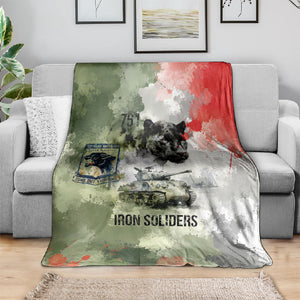 761st Tank Battalion Blanket Black Panthers - Come Out Fighting - Military Watercolor