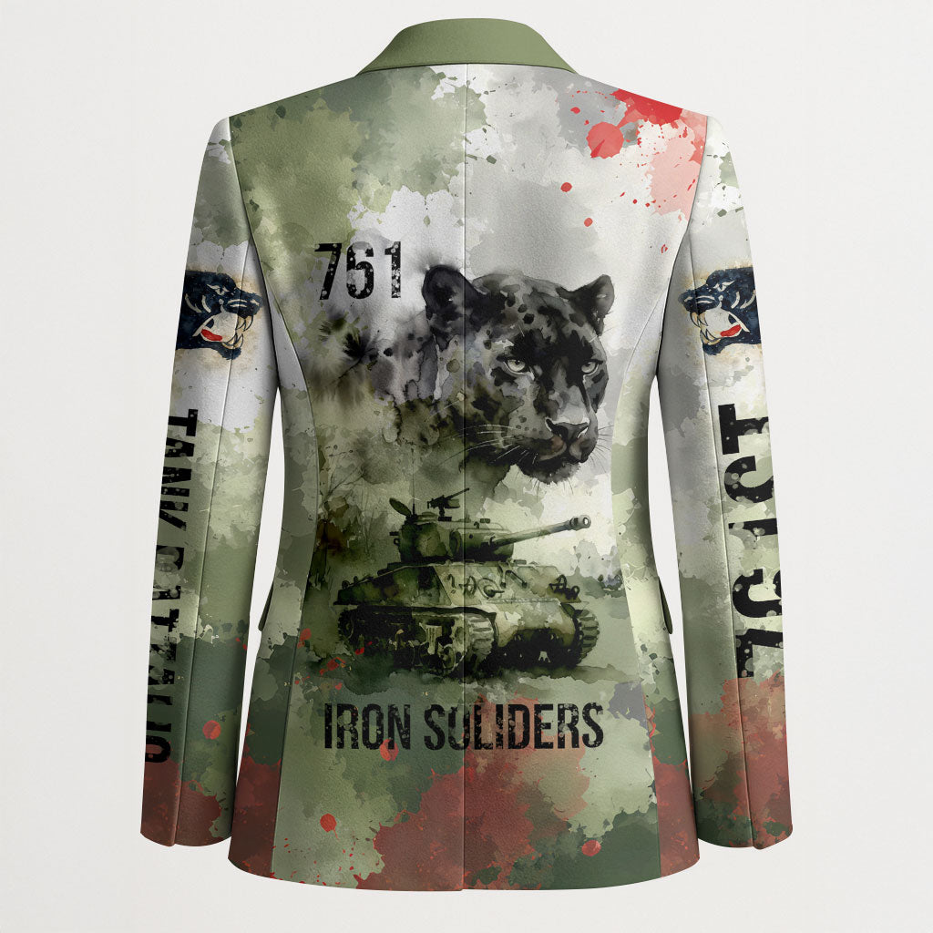 761st Tank Battalion Blazer Black Panthers - Come Out Fighting - Military Watercolor