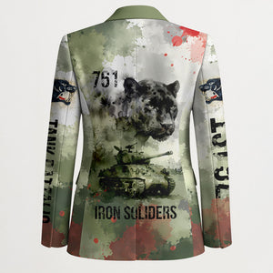 761st Tank Battalion Blazer Black Panthers - Come Out Fighting - Military Watercolor