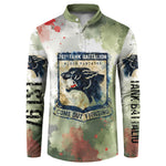 761st Tank Battalion Button Sweatshirt Black Panthers - Come Out Fighting - Military Watercolor