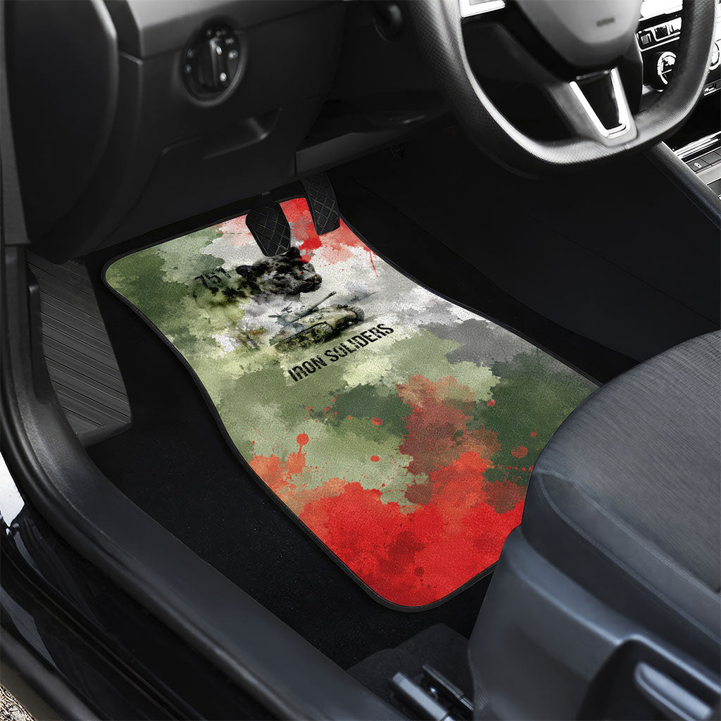 761st Tank Battalion Car Mats Black Panthers - Come Out Fighting - Military Watercolor
