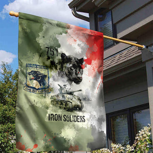 761st Tank Battalion Garden Flag Black Panthers - Come Out Fighting - Military Watercolor