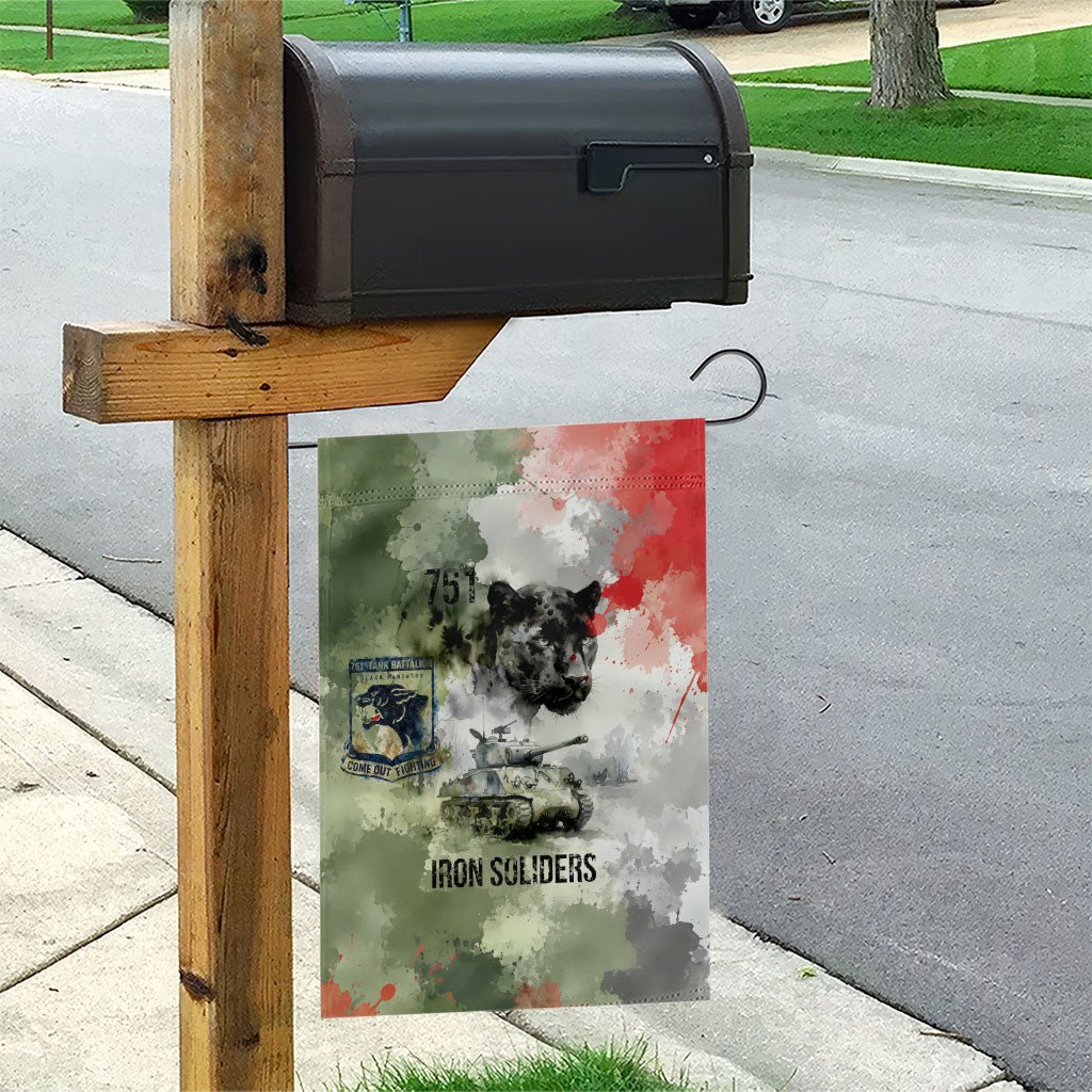 761st Tank Battalion Garden Flag Black Panthers - Come Out Fighting - Military Watercolor