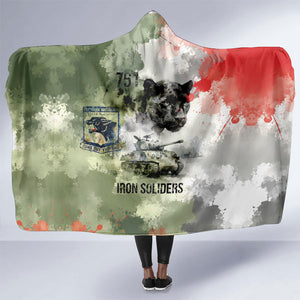 761st Tank Battalion Hooded Blanket Black Panthers - Come Out Fighting - Military Watercolor