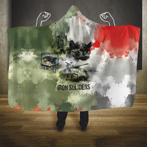 761st Tank Battalion Hooded Blanket Black Panthers - Come Out Fighting - Military Watercolor
