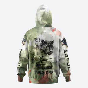 761st Tank Battalion Hoodie Black Panthers - Come Out Fighting - Military Watercolor