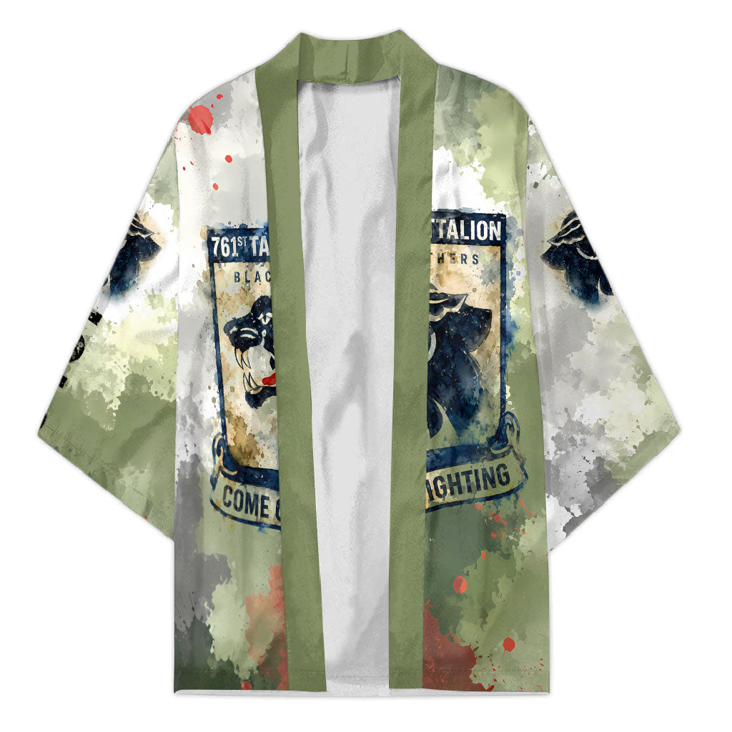 761st Tank Battalion Kimono Black Panthers - Come Out Fighting - Military Watercolor