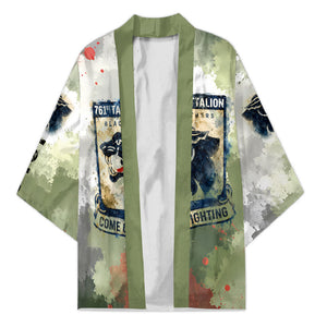 761st Tank Battalion Kimono Black Panthers - Come Out Fighting - Military Watercolor