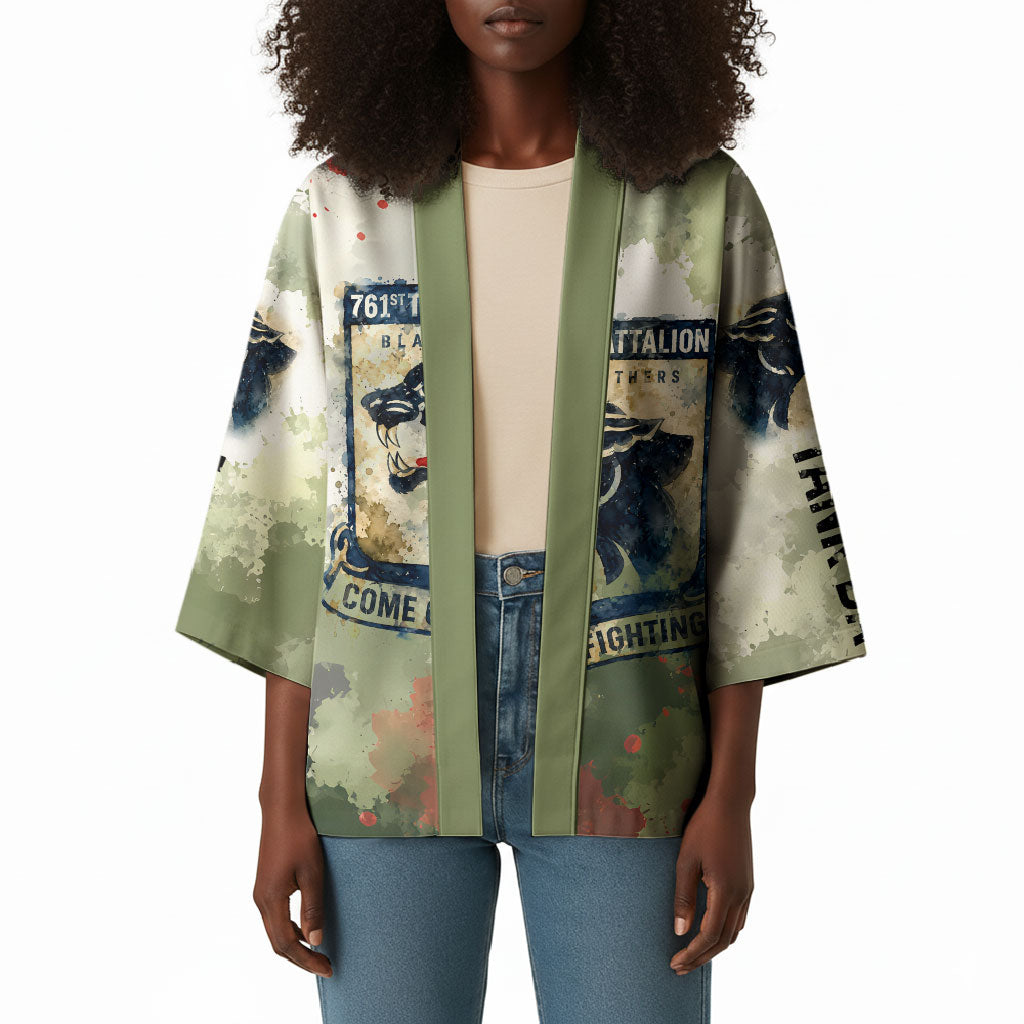 761st Tank Battalion Kimono Black Panthers - Come Out Fighting - Military Watercolor