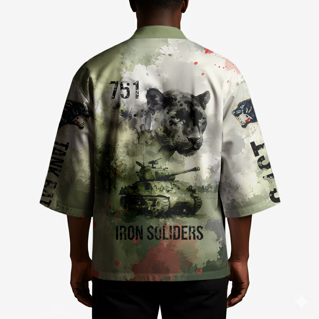 761st Tank Battalion Kimono Black Panthers - Come Out Fighting - Military Watercolor