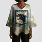761st Tank Battalion Kimono Sleeve Blouse Black Panthers - Come Out Fighting - Military Watercolor
