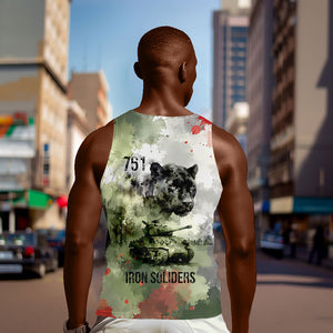 761st Tank Battalion Men Tank Top Black Panthers - Come Out Fighting - Military Watercolor