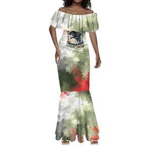 761st Tank Battalion Mermaid Dress Black Panthers - Come Out Fighting - Military Watercolor