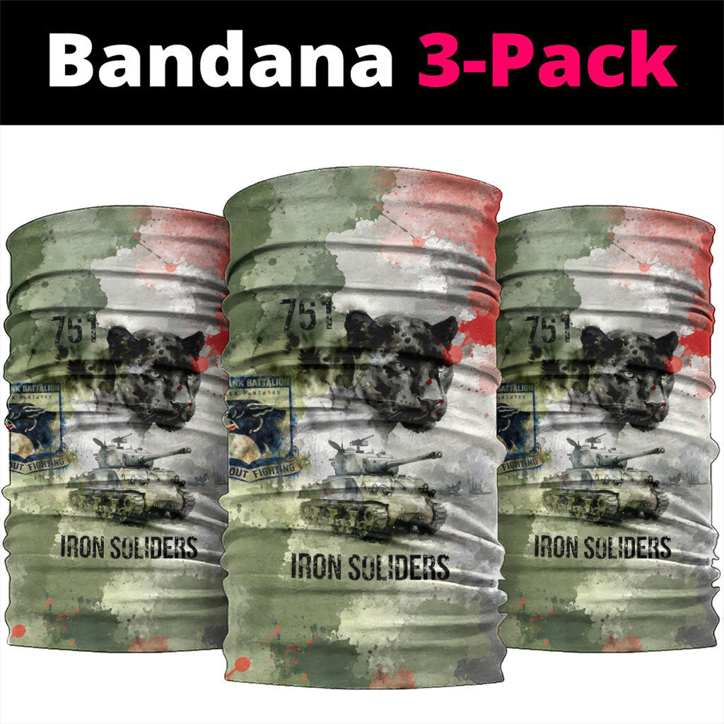 761st Tank Battalion Neck Gaiter Black Panthers - Come Out Fighting - Military Watercolor