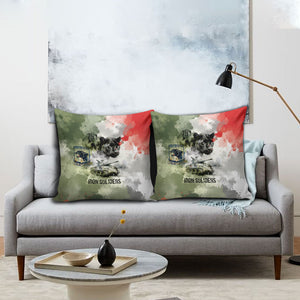 761st Tank Battalion Pillow Cover Black Panthers - Come Out Fighting - Military Watercolor