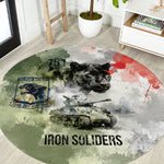 761st Tank Battalion Round Carpet Black Panthers - Come Out Fighting - Military Watercolor