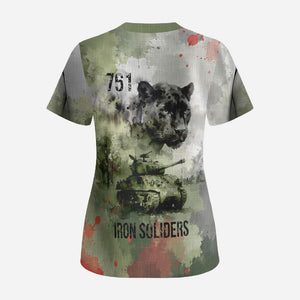 761st Tank Battalion Scrub Top Black Panthers - Come Out Fighting - Military Watercolor