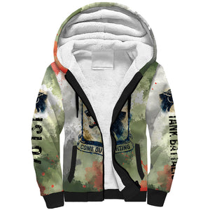 761st Tank Battalion Sherpa Hoodie Black Panthers - Come Out Fighting - Military Watercolor