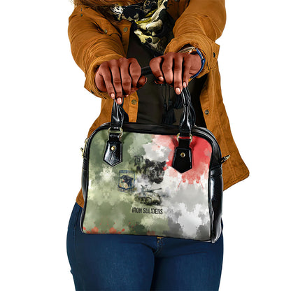 761st Tank Battalion Shoulder Handbag Black Panthers - Come Out Fighting - Military Watercolor