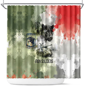 761st Tank Battalion Shower Curtain Black Panthers - Come Out Fighting - Military Watercolor