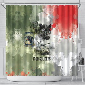 761st Tank Battalion Shower Curtain Black Panthers - Come Out Fighting - Military Watercolor