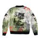 761st Tank Battalion Sleeve Zip Bomber Jacket Black Panthers - Come Out Fighting - Military Watercolor