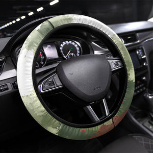 761st Tank Battalion Steering Wheel Cover Black Panthers - Come Out Fighting - Military Watercolor