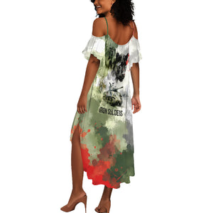 761st Tank Battalion Summer Maxi Dress Black Panthers - Come Out Fighting - Military Watercolor