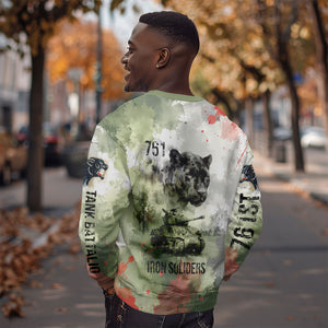 761st Tank Battalion Sweatshirt Black Panthers - Come Out Fighting - Military Watercolor