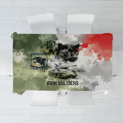 761st Tank Battalion Tablecloth Black Panthers - Come Out Fighting - Military Watercolor