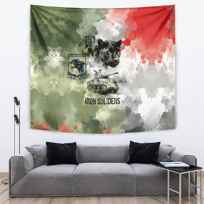 761st Tank Battalion Tapestry Black Panthers - Come Out Fighting - Military Watercolor