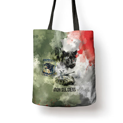 761st Tank Battalion Tote Bag Black Panthers - Come Out Fighting - Military Watercolor