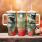 761st Tank Battalion Tumbler With Handle Black Panthers - Come Out Fighting - Military Watercolor