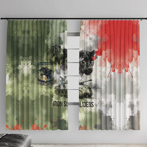 761st Tank Battalion Window Curtain Black Panthers - Come Out Fighting - Military Watercolor