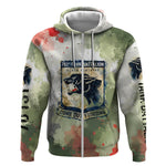 761st Tank Battalion Zip Hoodie Black Panthers - Come Out Fighting - Military Watercolor