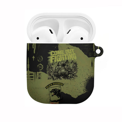 761st Tank Battalion Original Black Panthers AirPods Case Come Out Fighting - Sherman Tank Military - Distressed Scratch