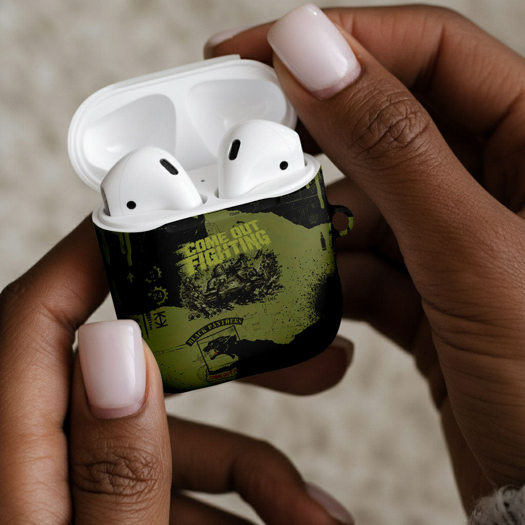 761st Tank Battalion Original Black Panthers AirPods Case Come Out Fighting - Sherman Tank Military - Distressed Scratch