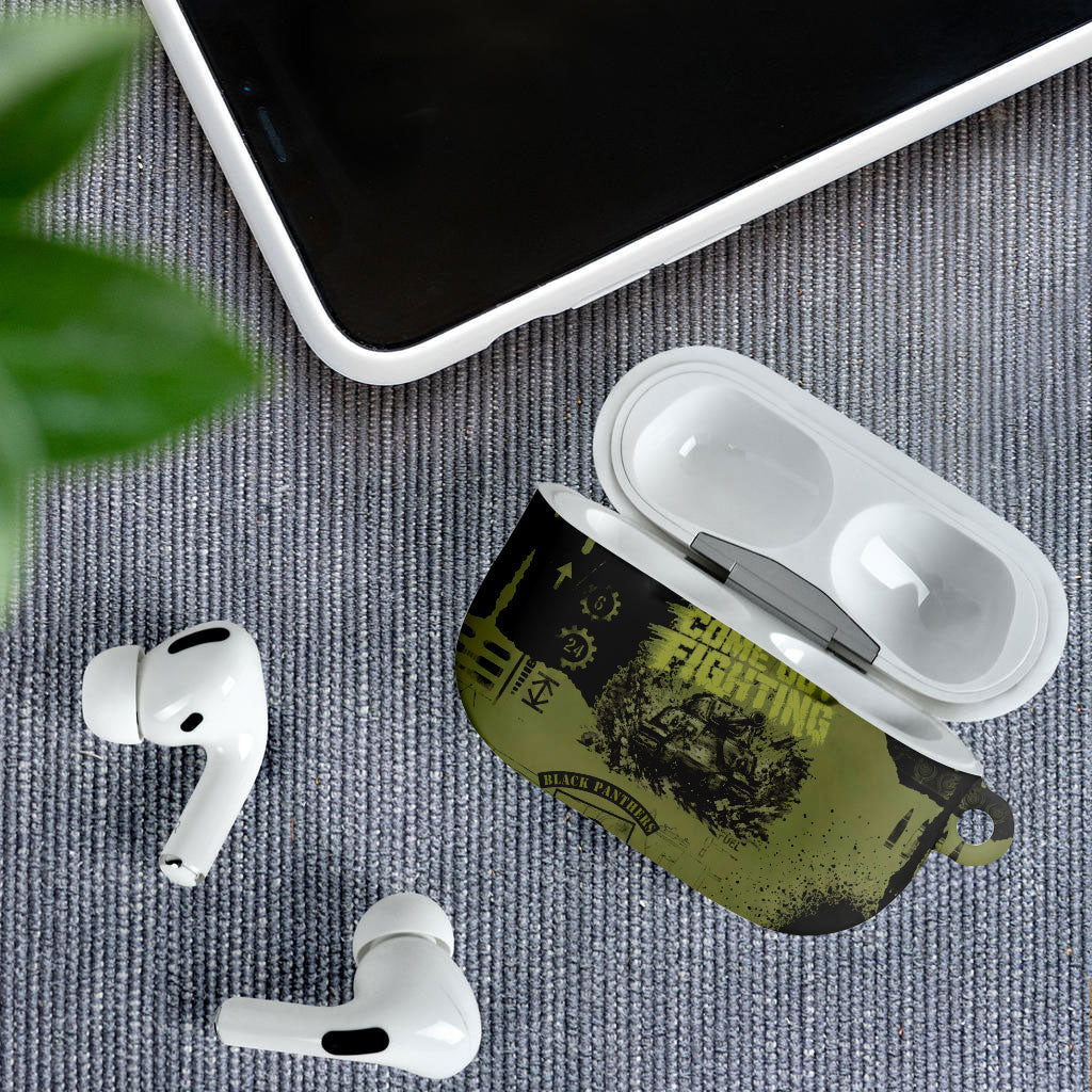 761st Tank Battalion Original Black Panthers AirPods Case Come Out Fighting - Sherman Tank Military - Distressed Scratch