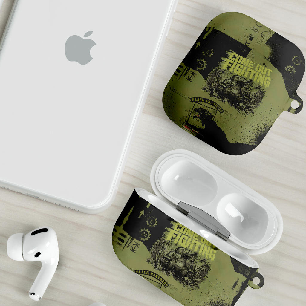 761st Tank Battalion Original Black Panthers AirPods Case Come Out Fighting - Sherman Tank Military - Distressed Scratch