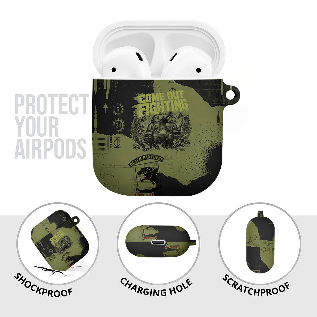 761st Tank Battalion Original Black Panthers AirPods Case Come Out Fighting - Sherman Tank Military - Distressed Scratch