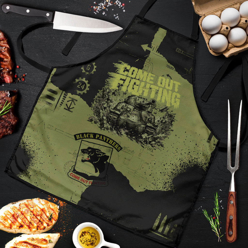 761st Tank Battalion Original Black Panthers Apron Come Out Fighting - Sherman Tank Military - Distressed Scratch