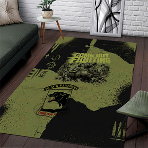 761st Tank Battalion Original Black Panthers Area Rug Come Out Fighting - Sherman Tank Military - Distressed Scratch