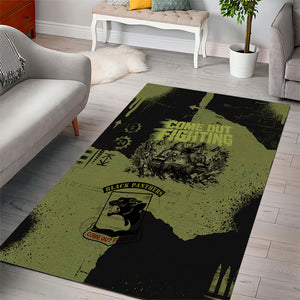 761st Tank Battalion Original Black Panthers Area Rug Come Out Fighting - Sherman Tank Military - Distressed Scratch
