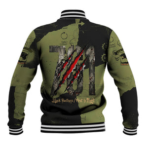 761st Tank Battalion Original Black Panthers Baseball Jacket Come Out Fighting - Sherman Tank Military - Distressed Scratch