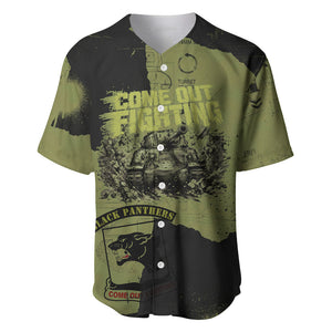 761st Tank Battalion Original Black Panthers Baseball Jersey Come Out Fighting - Sherman Tank Military - Distressed Scratch