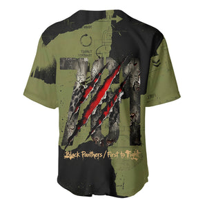 761st Tank Battalion Original Black Panthers Baseball Jersey Come Out Fighting - Sherman Tank Military - Distressed Scratch